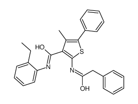 N-(2-ethylphenyl)-4-methyl-5-phenyl-2-[(2-phenylacetyl)amino]thiophene-3-carboxamide结构式