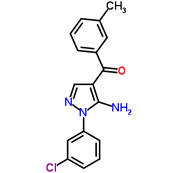 (5-AMINO-1-(3-CHLOROPHENYL)-1H-PYRAZOL-4-YL)(M-TOLYL)METHANONE结构式