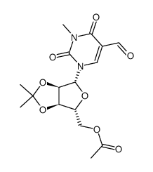 O5'-acetyl-5-formyl-O2',O3'-isopropylidene-3-methyl-uridine结构式