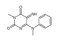 5-imino-3-methyl-6-(N-methylanilino)pyrimidine-2,4-dione结构式