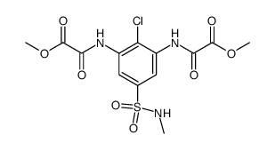 N-[2-Chloro-3-(methoxyoxalyl-amino)-5-methylsulfamoyl-phenyl]-oxalamic acid methyl ester结构式