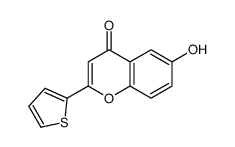 6-hydroxy-2-thiophen-2-ylchromen-4-one结构式