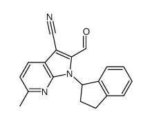 1-(2,3-dihydro-1H-inden-1-yl)-2-formyl-6-methyl-1H-pyrrolo[2,3-b]pyridine-3-carbonitrile Structure