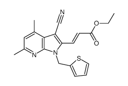 ethyl (2E)-3-[3-cyano-4,6-dimethyl-1-(thien-2-ylmethyl)-1H-pyrrolo[2,3-b]pyridin-2-yl]acrylate Structure