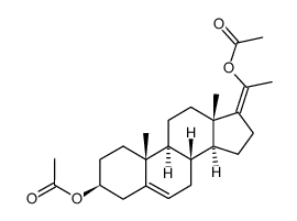 (Z)-3β,20-diacetoxy-pregna-5,17(20)-diene Structure