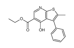 2-methyl-4-oxo-3-phenyl-4,7-dihydro-thieno[2,3-b]pyridine-5-carboxylic acid ethyl ester结构式