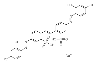 5-[(2Z)-2-(2-hydroxy-4-oxo-1-cyclohexa-2,5-dienylidene)hydrazinyl]-2-[(E)-2-[4-[(2Z)-2-(2-hydroxy-4-oxo-1-cyclohexa-2,5-dienylidene)hydrazinyl]-2-sulfo-phenyl]ethenyl]benzenesulfonic acid结构式