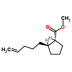 Cyclopentanecarboxylic acid, 2-(4-pentenyl)-, methyl ester, (1R,2R)-rel- (9CI) Structure