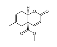 8-methyl-6-methoxycarbonyl-2-oxabicyclo<4.4.0>deca-4,8-dien-3-one结构式