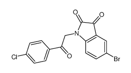 5-bromo-1-[2-(4-chlorophenyl)-2-oxoethyl]indole-2,3-dione结构式