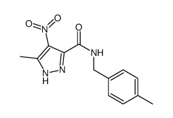 5-methyl-N-[(4-methylphenyl)methyl]-4-nitro-1H-pyrazole-3-carboxamide结构式