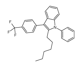 2-hexyl-1-phenyl-3-[4-(trifluoromethyl)phenyl]indole Structure