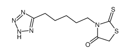2-sulfanylidene-3-[5-(2H-tetrazol-5-yl)pentyl]-1,3-thiazolidin-4-one结构式