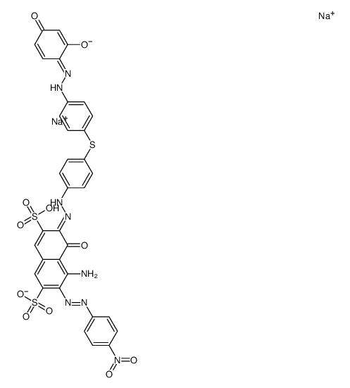 4-amino-6-[[4-[[4-[(2,4-dihydroxyphenyl)azo]phenyl]thio]phenyl]azo]-5-hydroxy-3-[(4-nitrophenyl)azo]naphthalene-2,7-disulphonic acid, sodium salt结构式