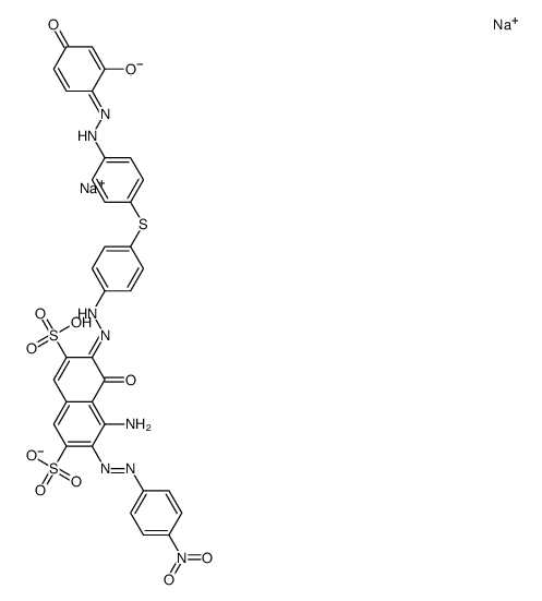 4-amino-6-[[4-[[4-[(2,4-dihydroxyphenyl)azo]phenyl]thio]phenyl]azo]-5-hydroxy-3-[(4-nitrophenyl)azo]naphthalene-2,7-disulphonic acid, sodium salt Structure