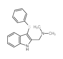 N,N-dimethyl-1-(3-phenylsulfanyl-1H-indol-2-yl)methanamine结构式