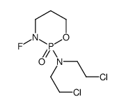 N,N-bis(2-chloroethyl)-3-fluoro-2-oxo-1,3,2λ5-oxazaphosphinan-2-amine结构式