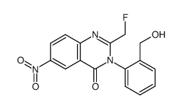 2-fluoromethyl-3-(o-hydroxymethylphenyl)-6-nitro-4(3H)-quinazolinone结构式