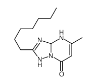 2-heptyl-5-methyl-3a,4-dihydro-1H-[1,2,4]triazolo[1,5-a]pyrimidin-7-one结构式