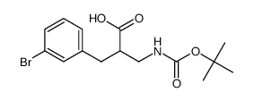2-N-Boc-2-氨基甲基-3-(3-溴苯基)-丙酸结构式