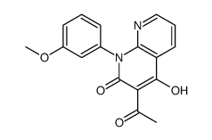 3-acetyl-4-hydroxy-1-(3-methoxyphenyl)-1,8-naphthyridin-2-one结构式