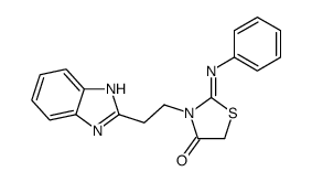 3-[2-(1H-benzimidazol-2-yl)ethyl]-2-phenylimino-1,3-thiazolidin-4-one Structure