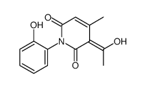 3-(1-hydroxyethylidene)-1-(2-hydroxyphenyl)-4-methylpyridine-2,6-dione结构式
