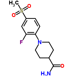 1-[2-Fluoro-4-(methylsulfonyl)phenyl]-4-piperidinecarboxamide Structure