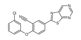 2-(3-chlorophenoxy)-5-([1,3]thiazolo[5,4-d]pyrimidin-2-yl)benzonitrile结构式