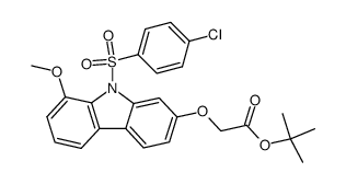 [9-(4-Chloro-benzenesulfonyl)-8-methoxy-9H-carbazol-2-yloxy]-acetic acid tert-butyl ester Structure