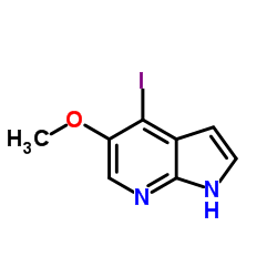 4-碘-5-甲氧基-1H-吡咯并[2,3-B]吡啶结构式