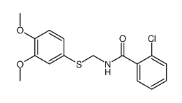 2-chloro-N-(((3,4-dimethoxyphenyl)thio)methyl)benzamide Structure