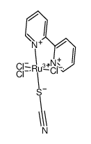 [RuCl3(2,2'-bipyridine)(NCS)](1-)结构式