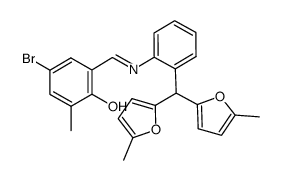 N-(5-bromo-3-methylsalicylidene)-2-[bis(5-methyl-2-furyl)methyl]aniline结构式