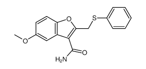 2-Phenylthiomethyl-3-carboxy-5-methoxybenzofuran amide结构式