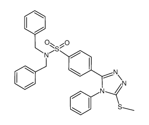 N,N-dibenzyl-4-(3-methylthio-4-phenyl-4H-1,2,4-triazol-5-yl)benzenesulfonamide结构式