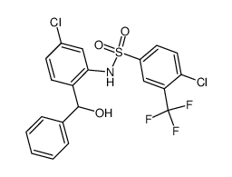 4-chloro-N-[5-chloro-2-(hydroxy-phenyl-methyl)-phenyl]-3-trifluoromethyl-benzenesulfonamide Structure