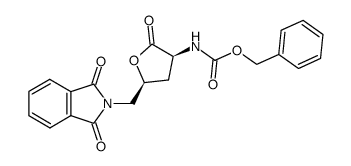 α-N-(Benzyl-oxy-carbonyl)-δ-N-phthalyl-threo-γ-hydroxy-DL-ornithinlacton结构式