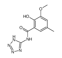 2-Hydroxy-3-methoxy-5-methyl-N-(1H-tetrazol-5-yl)-benzamide结构式