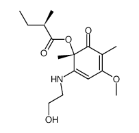 (R)-2-Methylbutanoic acid (1R)-2-[(2-hydroxyethyl)amino]-4-methoxy-1,5-dimethyl-6-oxo-2,4-cyclohexadien-1α-yl ester structure