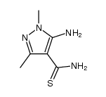 1,3-dimethyl-4-thiocarbamoyl-5-aminopyrazole结构式