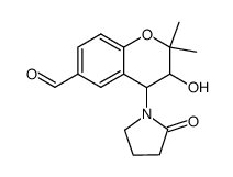 (3R,4S)-3-Hydroxy-2,2-dimethyl-4-(2-oxo-pyrrolidin-1-yl)-chroman-6-carbaldehyde结构式