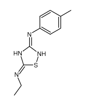 5-ethylimino-3-p-tolylimino-1,2,4-thiadiazolidine结构式