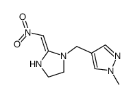 1-methyl-4-[[(2Z)-2-(nitromethylidene)imidazolidin-1-yl]methyl]pyrazole结构式