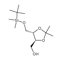 [(4S,5S)-5-({[(tert-butyl)(dimethyl)silyl]oxy}methyl)-2,2-dimethyl-1,3-dioxolan-4-yl]methanol结构式