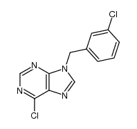 6-chloro-9-(3-chlorophenylmethyl)-9H-purine结构式