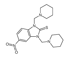 5-nitro-1,3-bis(piperidin-1-ylmethyl)benzimidazole-2-thione结构式