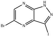 5-Bromo-3-iodo-1H-pyrazolo[3,4-b]pyrazine结构式