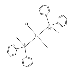 trans-(MePh2P)2palladium(II)ClI结构式