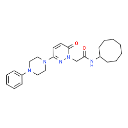 N-cyclooctyl-2-[6-oxo-3-(4-phenylpiperazin-1-yl)pyridazin-1(6H)-yl]acetamide structure